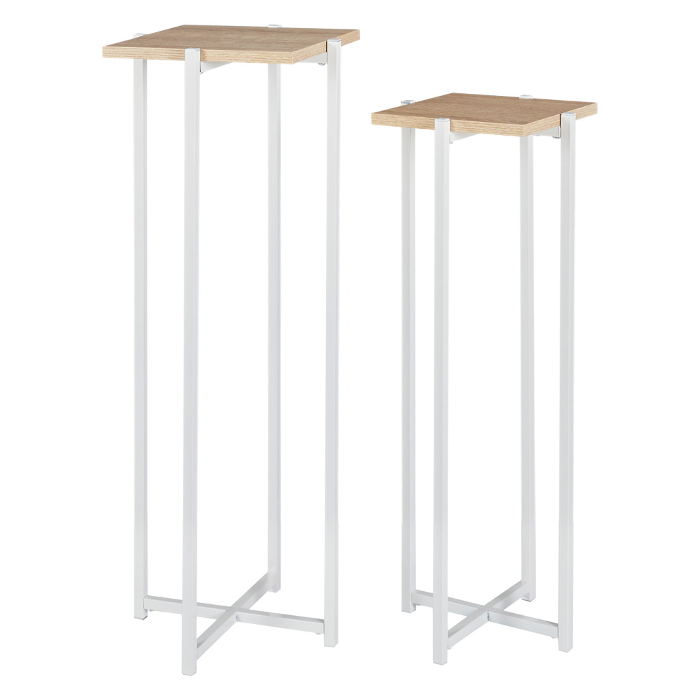 Juego de dos pedestales Loka blancos